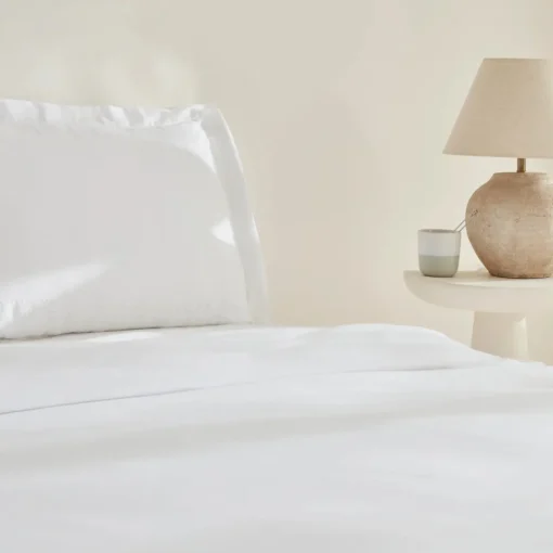 New Home White Collection Felves 100% Turkish Cotton Duvet Cover Set, Double, White Duvet Cover Sets