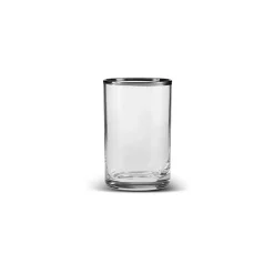 Sale Işıl 6-Piece Glass Small Water Glass Set for 6 Person, 110ml, Transparent Platinium Coffee Glasses