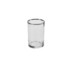 Sale Işıl 6-Piece Glass Small Water Glass Set for 6 Person, 110ml, Transparent Platinium Coffee Glasses