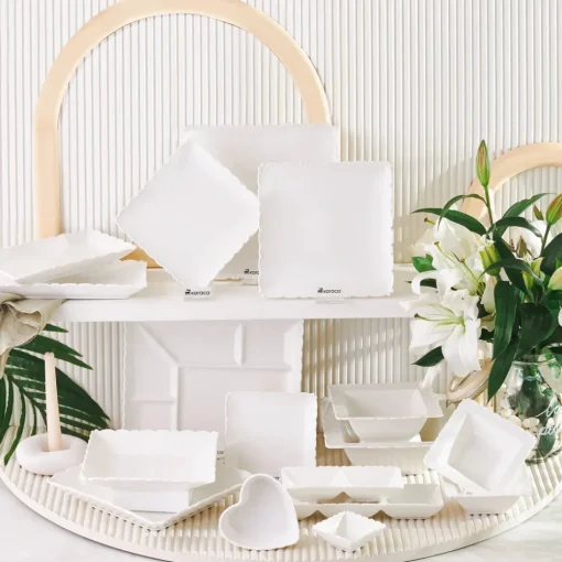 Sale Ivy Porcelain Serving Platter, 25.5cm, White Serving Platters