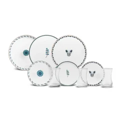 Hot iznik 18 Piece Porcelain Serveware Set for 6 People, 19cm, White Multi See All Serveware Sets