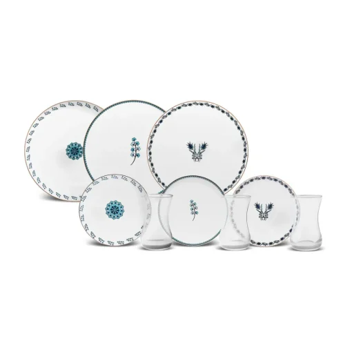 Hot iznik 18 Piece Porcelain Serveware Set for 6 People, 19cm, White Multi See All Serveware Sets