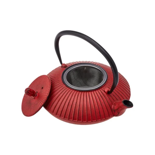 Japanese Cast Iron Teapot, 800ml, Red Black Teapots