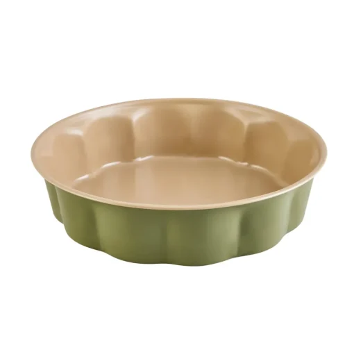 Jennese Fiorella Non-Stick Metal Round Cake Tin, 26cm, Green Cake Tins