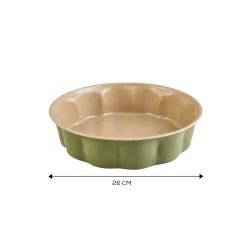 Jennese Fiorella Non-Stick Metal Round Cake Tin, 26cm, Green Cake Tins