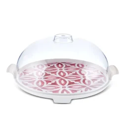 New Jofy 2-Piece Cake Dome, 35cm, Red Serving Platters