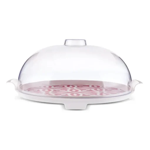 New Jofy 2-Piece Cake Dome, 35cm, Red Serving Platters