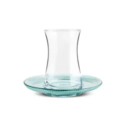 Clearance Juliet 12-Piece Turkish Tea Set for 6 People, Green Turkish Tea Sets