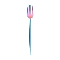 Best Jupiter 30-Piece Stainless Steel Cutlery Set for 6 People, Shiny Rainbow Cutlery Sets