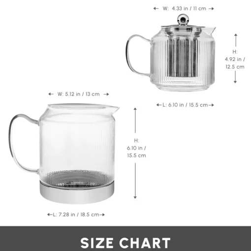 Sale Kelly Borosilicate Glass Induction Teapot Set, Medium, Transparent Silver Turkish Coffee Pots|Turkish Teapots