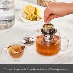 Sale Kelly Borosilicate Glass Induction Teapot Set, Medium, Transparent Silver Turkish Coffee Pots|Turkish Teapots