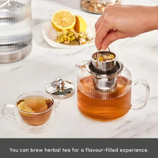 Sale Kelly Borosilicate Glass Induction Teapot Set, Medium, Transparent Silver Turkish Coffee Pots|Turkish Teapots