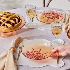 Outlet Lavander 7-Piece Serveware Set for 6 People, Red See All Serveware Sets|Glass Serveware Sets