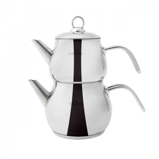Best Layla Stainless Steel Induction Teapot Set, Midi, Silver Turkish Coffee Pots|Turkish Teapots