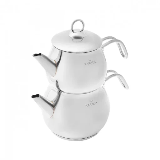 Best Layla Stainless Steel Induction Teapot Set, Midi, Silver Turkish Coffee Pots|Turkish Teapots