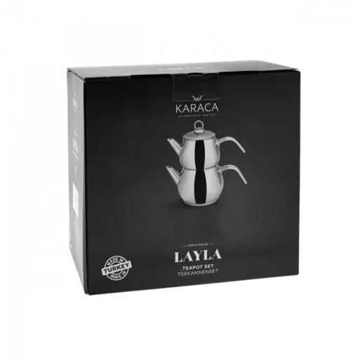 Best Layla Stainless Steel Induction Teapot Set, Midi, Silver Turkish Coffee Pots|Turkish Teapots