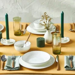 Discount Lea 18-Piece Bone China Dinner Set for 6 People, White Black See All Dinner Sets|Bone China Dinner Sets