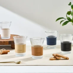 Discount Leather Cool Touch Latte Coffee Glass, 210 Ml, Brown Coffee Glasses
