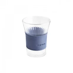 Best Leather Cool Touch Latte Coffee Glass, 210 Ml, Navy Blue Coffee Glasses
