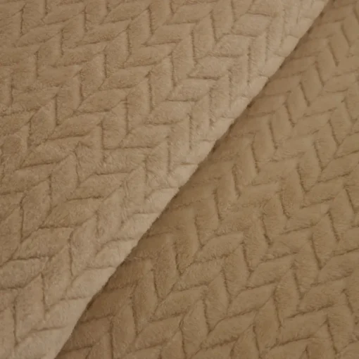Outlet Leaves Wellsoft Blanket, Single, 150x200cm, Ecru Throws & Blankets