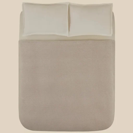 Online Leaves Wellsoft Blanket, Double, 200x220cm, Light Grey Throws & Blankets