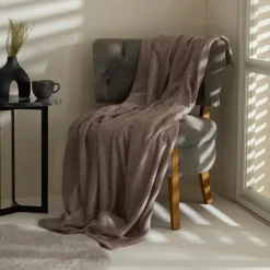 Discount Leaves Wellsoft Blanket, 130x150cm, Stone Throws & Blankets