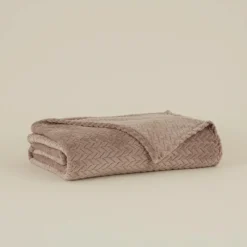 Discount Leaves Wellsoft Blanket, 130x150cm, Stone Throws & Blankets