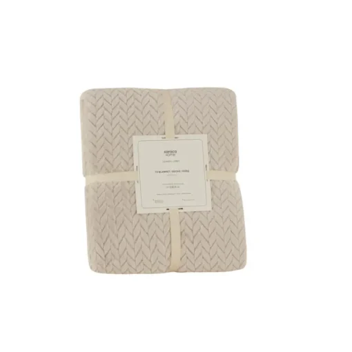 Outlet Leaves Wellsoft Blanket, 130x150cm, Light Grey Throws & Blankets