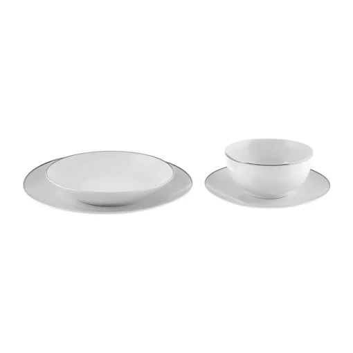 Online Leon 24-Piece Porcelain Dinner Set for 6 People, White Platinum See All Dinner Sets|Porcelain Dinner Sets