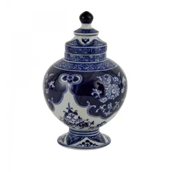 Sale Lisbon Lori Ceramic Vase, 18cm, White Blue Vases
