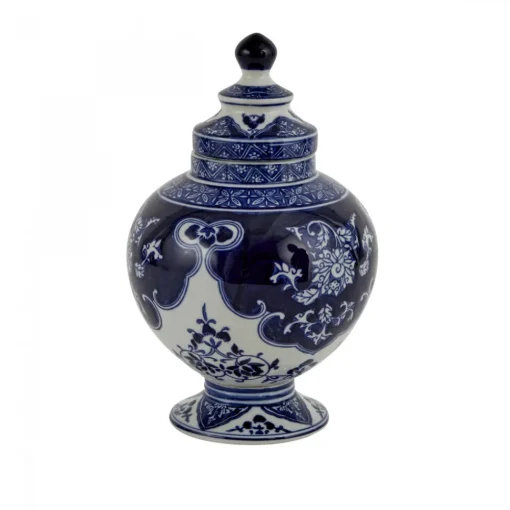 Sale Lisbon Lori Ceramic Vase, 18cm, White Blue Vases