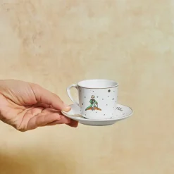 Outlet Little Prince 12-Piece Porcelain Espresso Turkish Coffee Cup Set for 6 People, 80ml, White Multi Espresso & Turkish Coffee Cup Sets