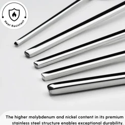 Outlet Look 84-Piece 316+ Stainless Steel Cutlery Set for 12 People, Silver Cutlery Sets