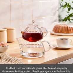 Discount Lori Borosilicate Glass Teapot Set, Transparent Turkish Coffee Pots|Turkish Teapots