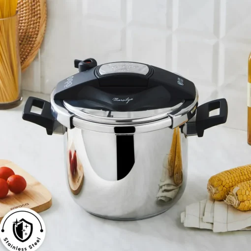 Outlet Marsilya Stainless Steel Induction Pressure Cooker Set, 7L, Silver Black Pressure Cooker|Induction Cookware