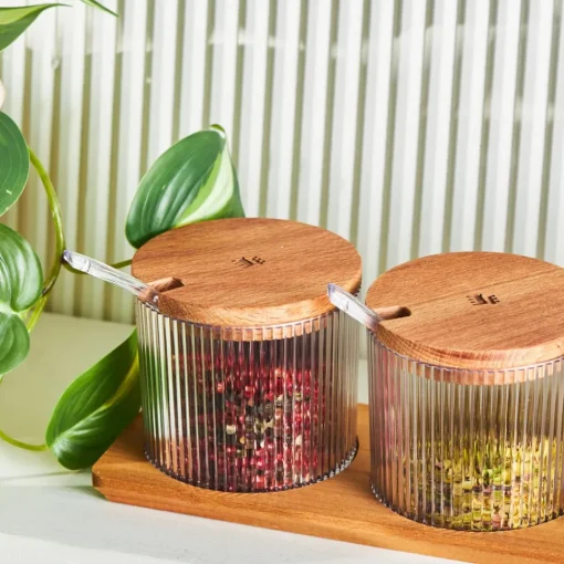 Best Massimo 3 Piece Spice Jar Set, 330ml, Transparent Spice Racks|Spice Jars