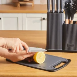 Clearance Massimo 12-Piece Knife Block Set, Chopping Board and Kitchen Utensil Set, Anthracite Knife Sets