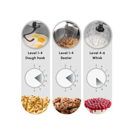 Online Mastermaid Chef Pro Zero Side Tech Stand Mixer, 5L, 1500W, Space Grey Stand Mixers