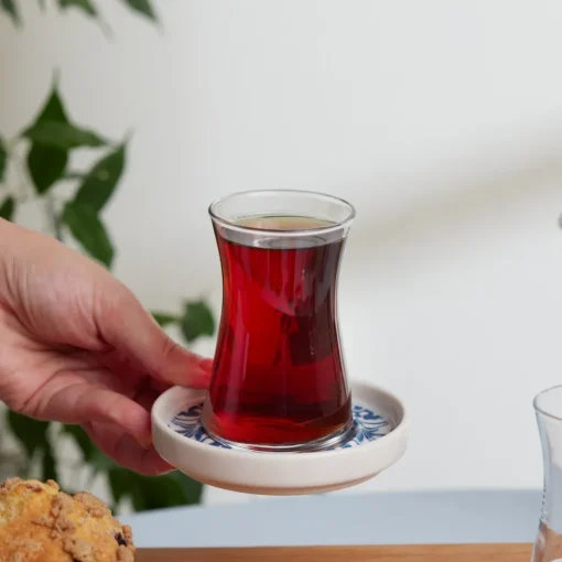 New Mavili 6-Piece Turkish Tea Set for 6 People, 170ml Turkish Tea Sets