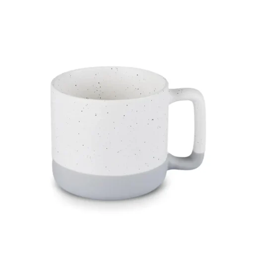Online Maybel Stoneware Mug, 400ml, White-Grey Orange Mugs