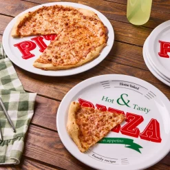 Sale Milano 5-Piece Porcelain Pizza Serving Platter Set for 4 People, White Multi Serving Platters