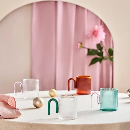 Clearance Miracle Glass Mug, 320ml, Pink Mugs