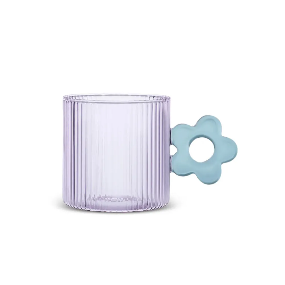 Best Miracle Glass Mug, 360ml, Green Flower Mugs