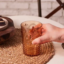 Best Moise Acrylic Tumbler Glass, 400ml, Orange Tumbler Glasses
