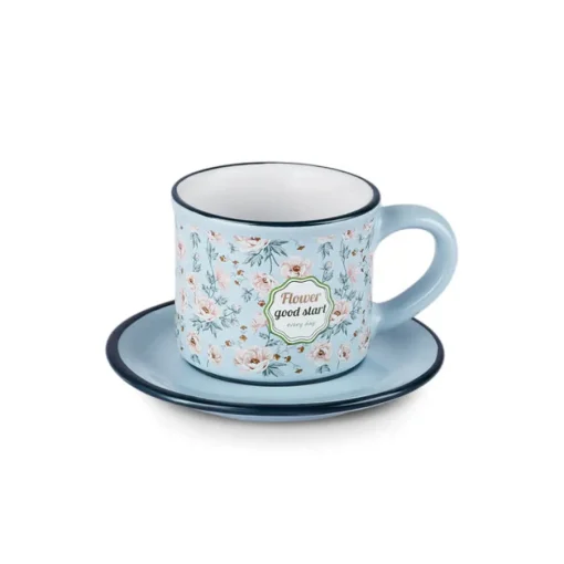 Hot Monet 8-Piece Stoneware Espresso Turkish Coffee Cup Set for 4 People, 60ml, Multi Espresso & Turkish Coffee Cup Sets