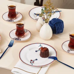 Sale Nakkaş 18 Piece Porcelain Serveware Set for 6 People, 19cm, White Multi See All Serveware Sets
