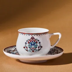 Discount Nakkaş 12-Piece Porcelain Espresso Turkish Coffee Cup Set for 6 People, 100ml, Multi Espresso & Turkish Coffee Cup Sets