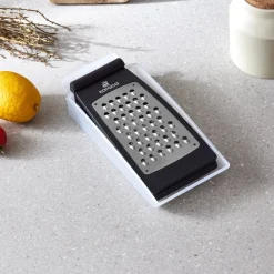 Online Nancy Double Sided Box Grater, 25cm, Black Silver Kitchen Gadgets