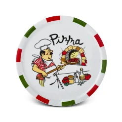Best Napoly 5-Piece Porcelain Pizza Set for 4 People, White Multi Serving Platters