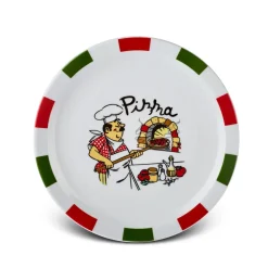 Best Napoly 5-Piece Porcelain Pizza Set for 4 People, White Multi Serving Platters